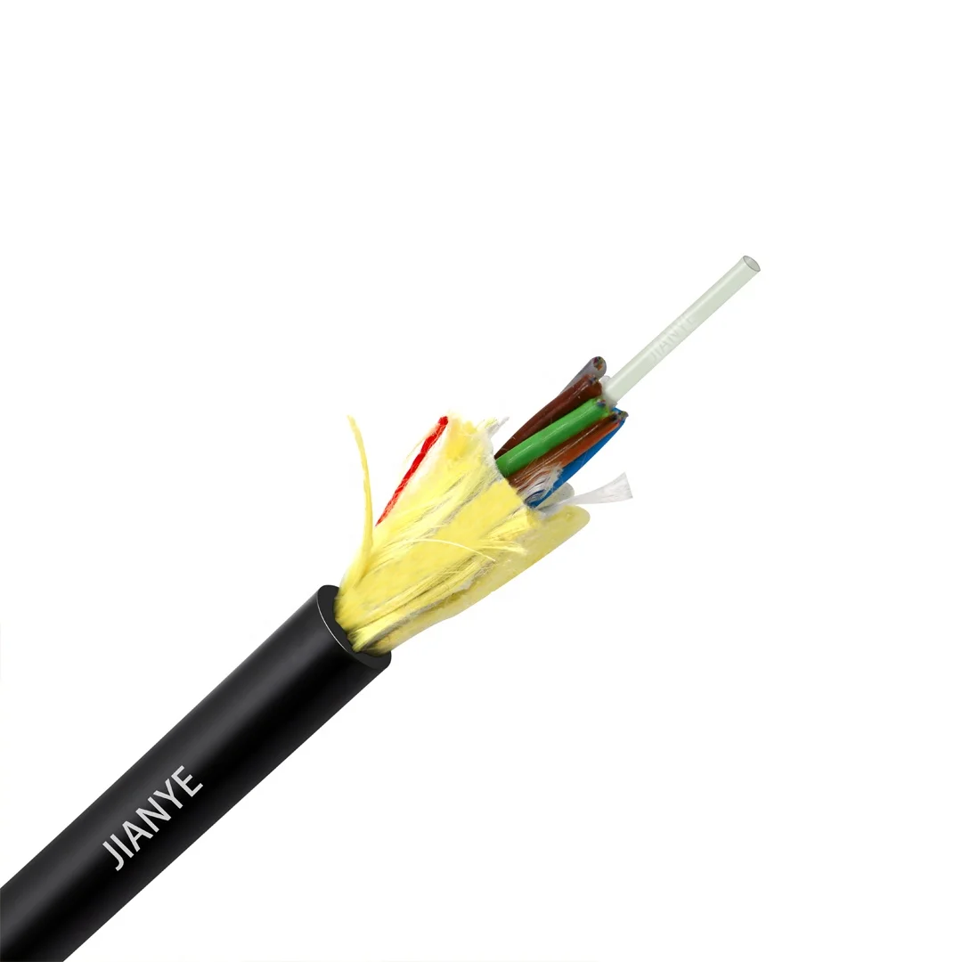 Optical Fiber Cable Gyfty Gyfty53 Gyxtw Adss Single Mode Fiber Optic Cable 12 24 Core Wood DRUM PE Outer Jacket 10 G652D 4000M