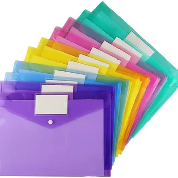 Transparent PVC A5 File Organizer Clear Plastic Conference Folder Pocket Pattern for School Documents Filing A4 Size Folder Bag