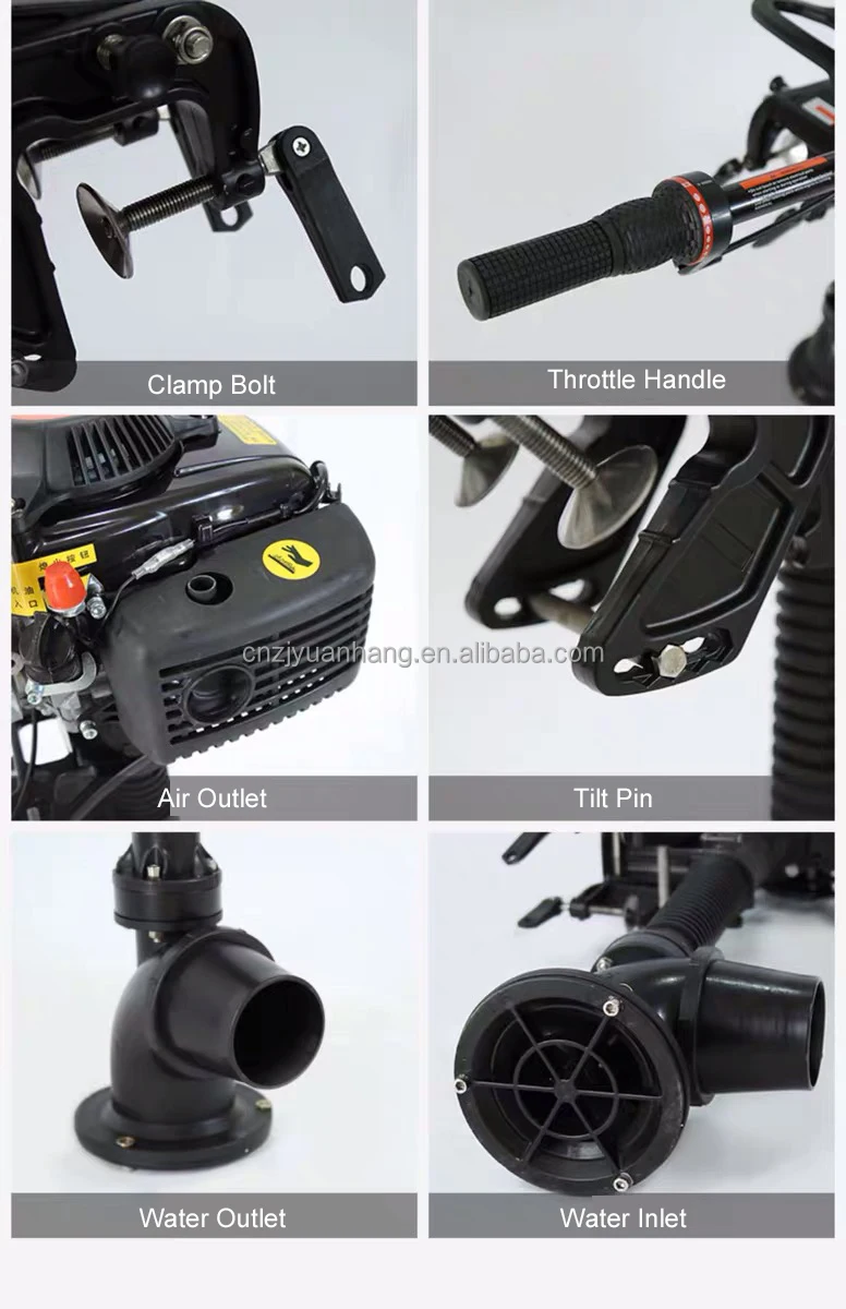 Small Air Cooled Hangkai 4 Stroke 4hp Jet Pump Boat Engine Outboard