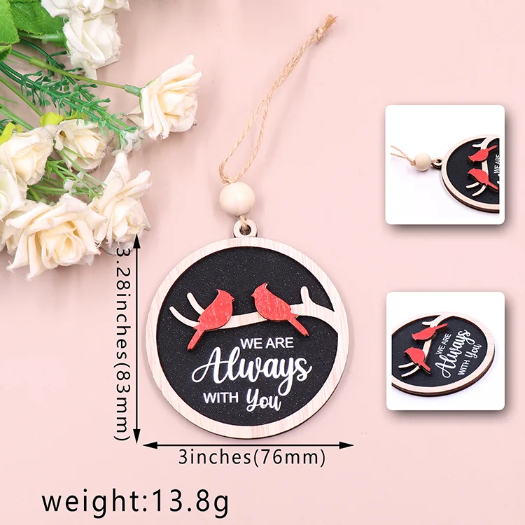 CHA245CH1396 1piece- We Always With You | Cardinal Memorial Christmas Tree Ornament Bauble W/strings beads 3inches Wide supplier