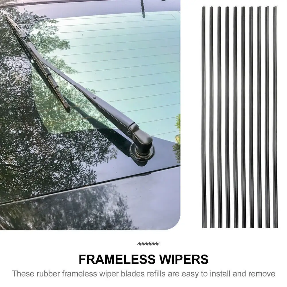 10 Pcs wiper refills Cuttable Flexible Windcreen Rubber Strips