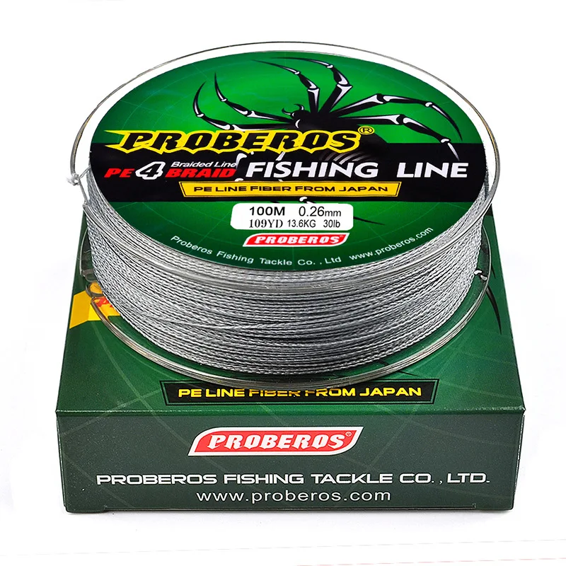 PROBEROS Fishing Line 300M Red/Green/Grey/Yellow/Blue 4 Weaves Braided  Fishing Line Available 6LB-100LB PE Line