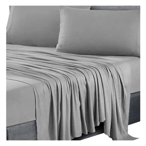 Manufacturer's Cheap Hotel Supplies Plaid Style 100% Polyester Bed Sheet Sets All Sizes