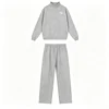 grey Black 1/4 zipper set-straight