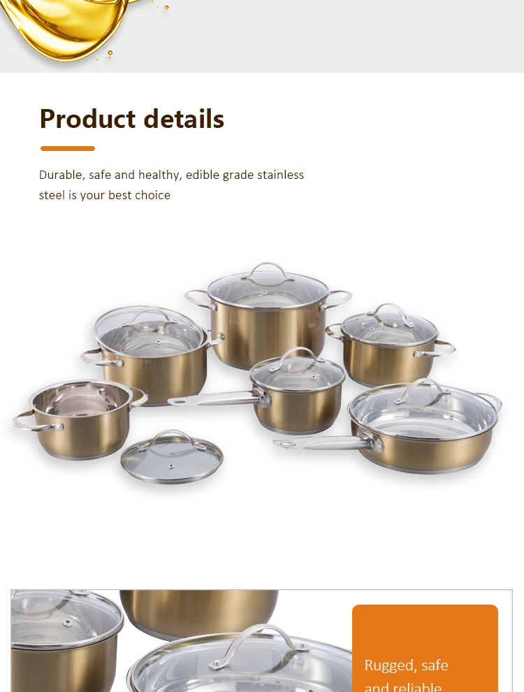 Hot Sale 12Pcs Non Stick Cooking Pot And Fry Pan Sets Stainless Steel Cooking Cookware Sets supplier