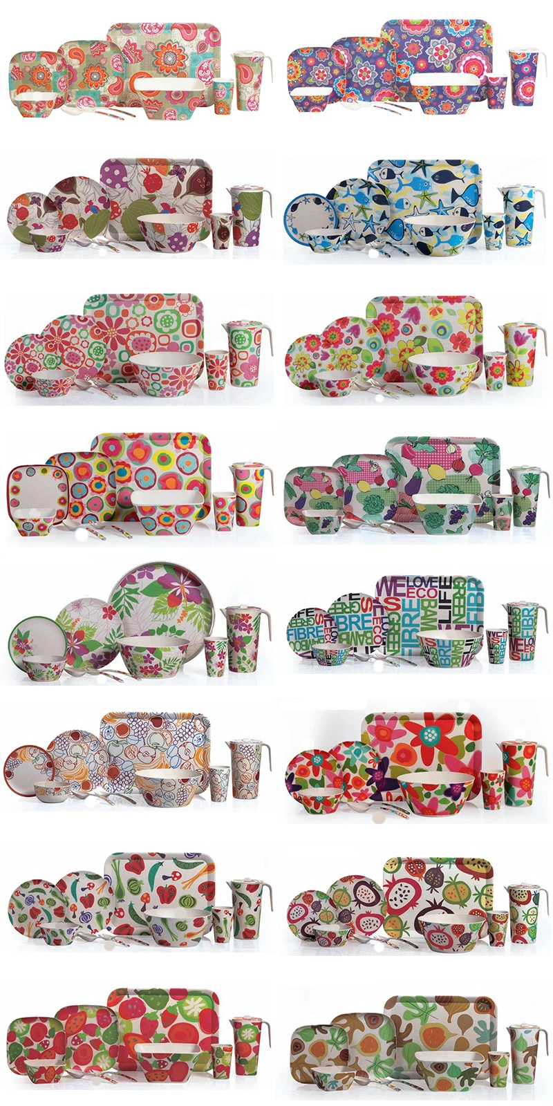 European Style Assorted Color Bamboo Fiber Tableware Set Buy Bamboo Fiber Tableware Set