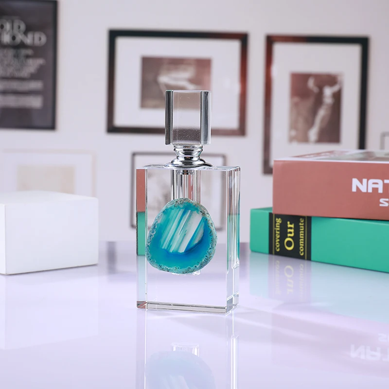 Modern Nordic Style Home Tabletop Decor Refillable Crystal Glass Perfume Bottle