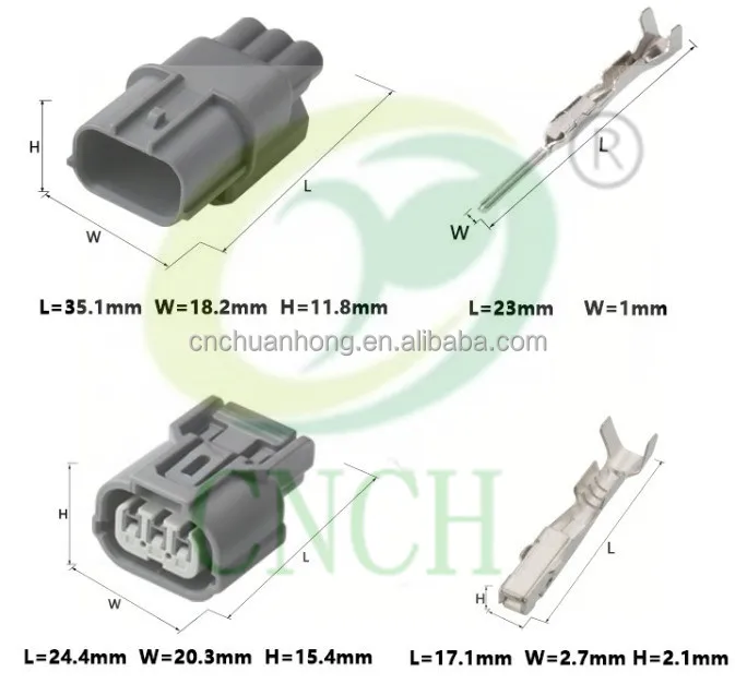 3 Pin Female Waterproof Connector Gray Sealed Wire To Wire Connectoracura Ignition Coil For 9824