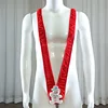 Estilo navideño para hombre, cuello en V, talla siete.