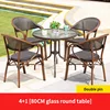 4 Teslin double leg chair 1 glass round table D80cm