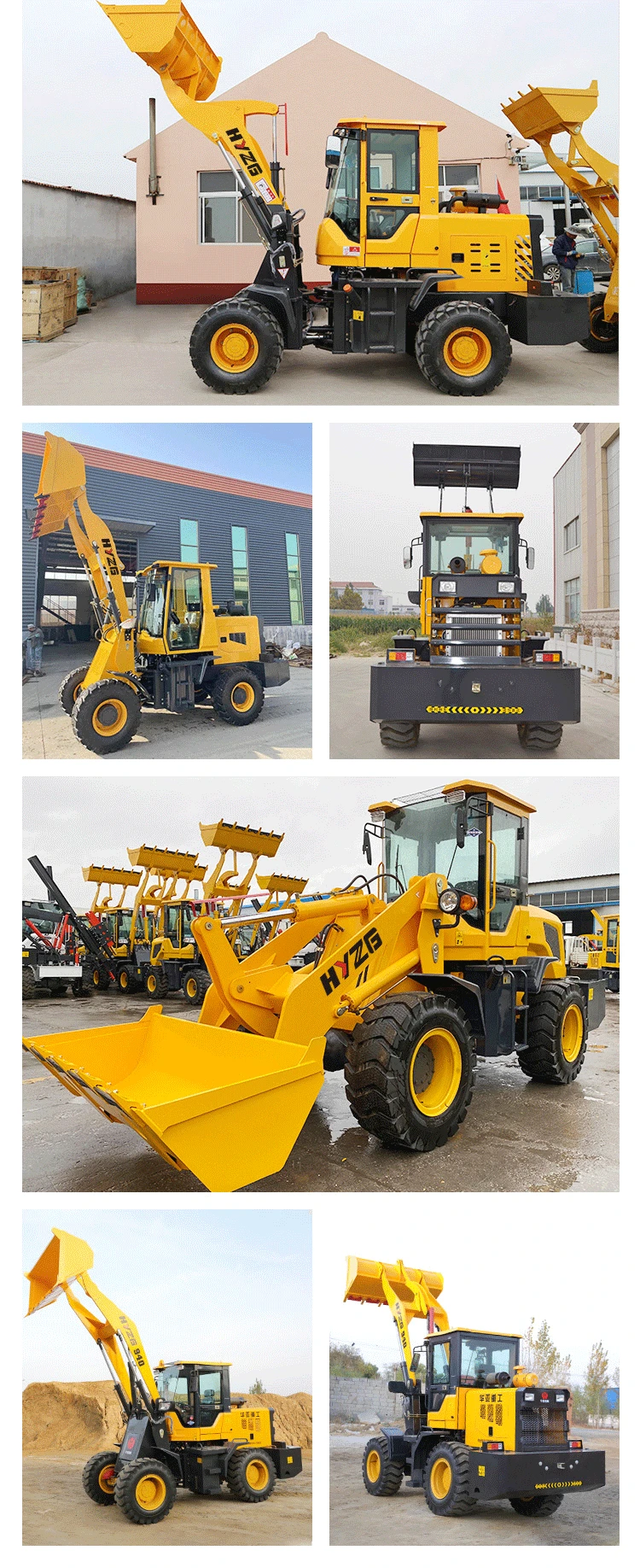 Huaya New Hy35 35 Ton 3500 Kg Small Diesel Hydraulic Articulated Front End Wheel Mini Backhoe 1041