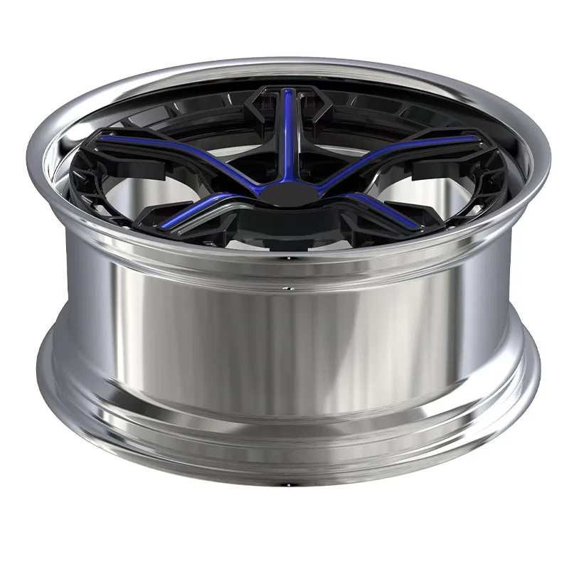 Custom 2 Piece Forged Wheels 17 18 19 Inch High Polished Spokes Passenger Car Alloy Wheel Forged Rim supplier