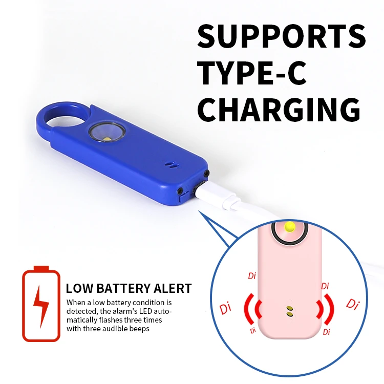 Personal Safety Alarm - High Sensitivity & Rechargeable