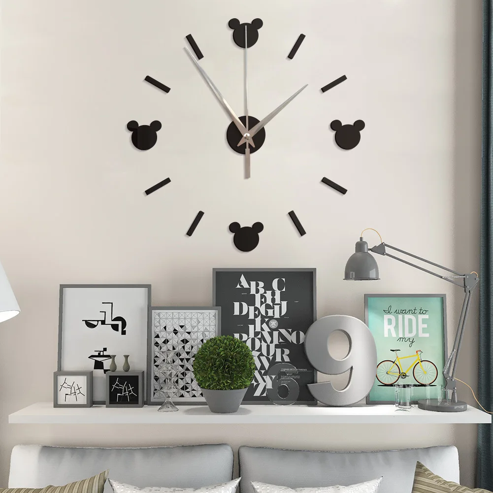 Cross Border Hot Selling Creative Acrylic 3D Wall Clock DIY Clock ...