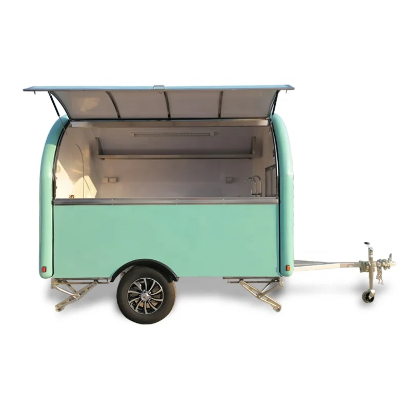 SL-6  Customized fiberglass ice cream food cart pizza coffee food truck mobile fast food trailers American Standard