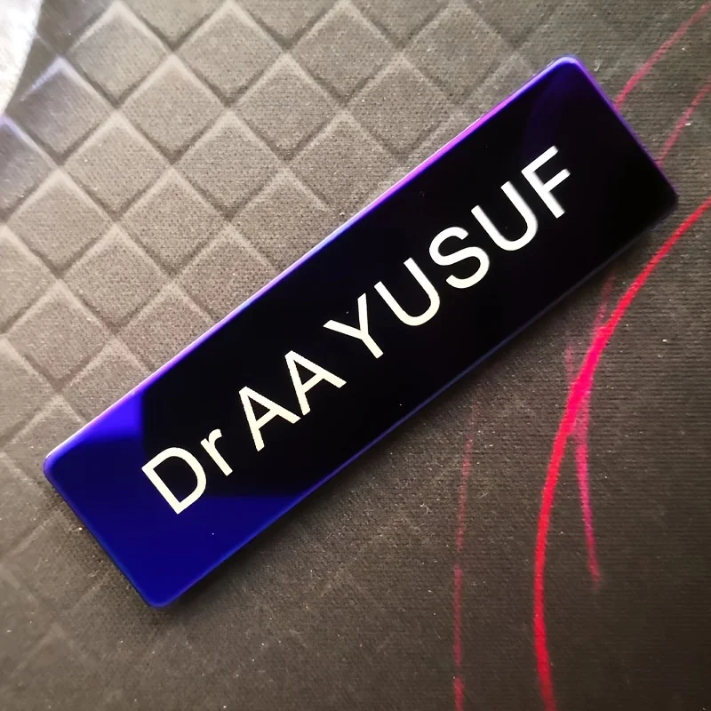 Personalized Engraved Name Tags Business Work Labels Employee Name Plates Epoxy Magnetic ID Badges with Pin
