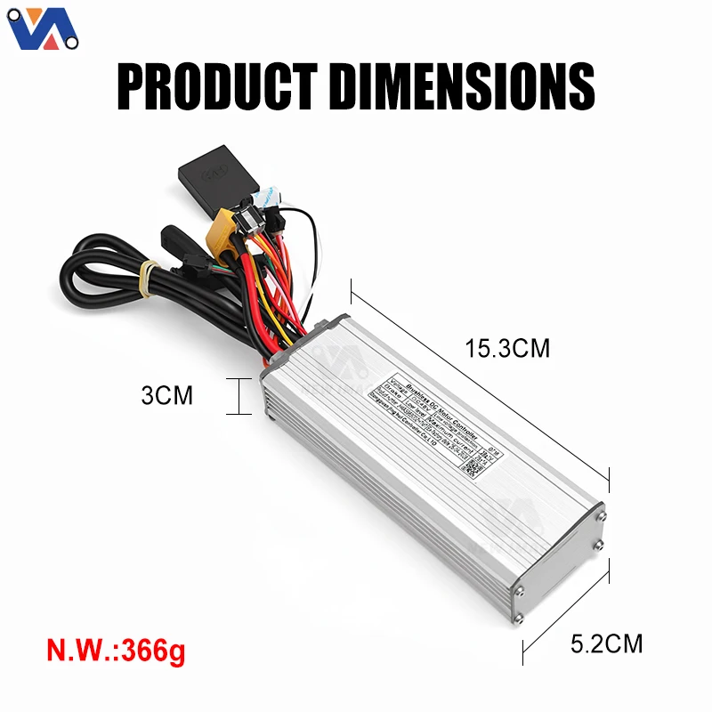 48V 25A e-bike controller detail view.