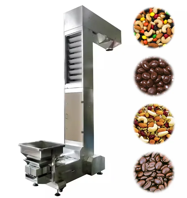 High quality food grade Plastic Bucket Horizontal Conveying Z type Bucket Elevator Conveyor for nuts snacks coffee bean