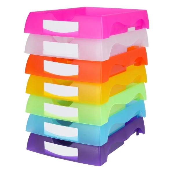 Optical Colorful Plastic Flat Eye Shop Working Job Tray Turnover Case Eyeglasses Accessories Turnover Box