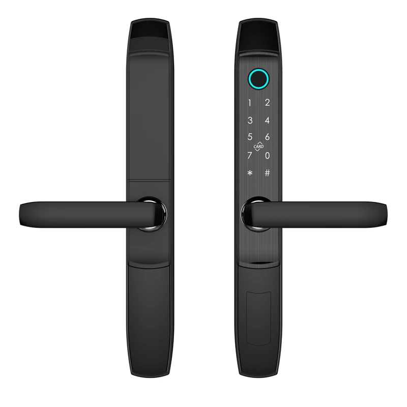 Модный дверной замок черный смарт-Пароль отпечаток пальца алюминиевый сплав мобильное приложение для открытия