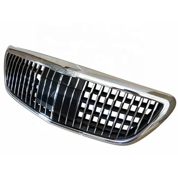 W222 Maybach Style Front Grille Assembly Compatible with MB S Class S320 S350 S400 S500 S560 S680 S63(No ACC)