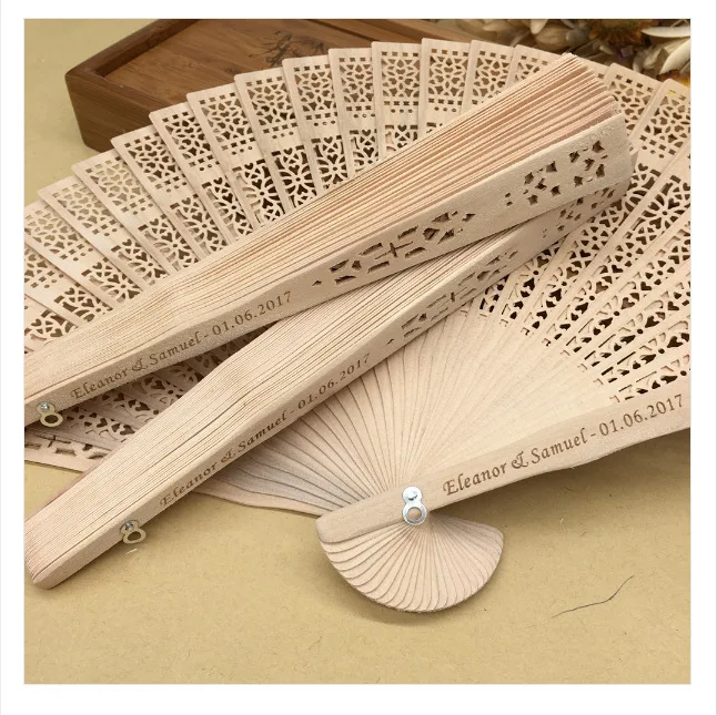 Special Hot Selling Popular Wooden Folding Hand Fans Personalized Chinese Carved Folding Wood Hand Fan