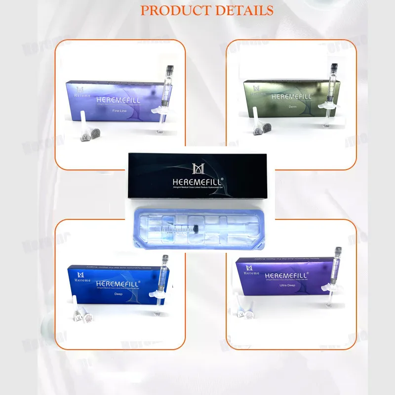 Hereme lips augmentation nose cheek HA gel injection cross-linked hyaluronic acid dermal filler for lip injections