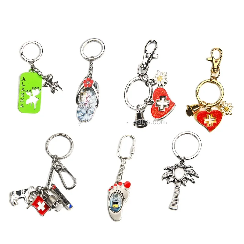 合金お土産キーホルダー州名スイスキーホルダーポルトガル/アラスカ  