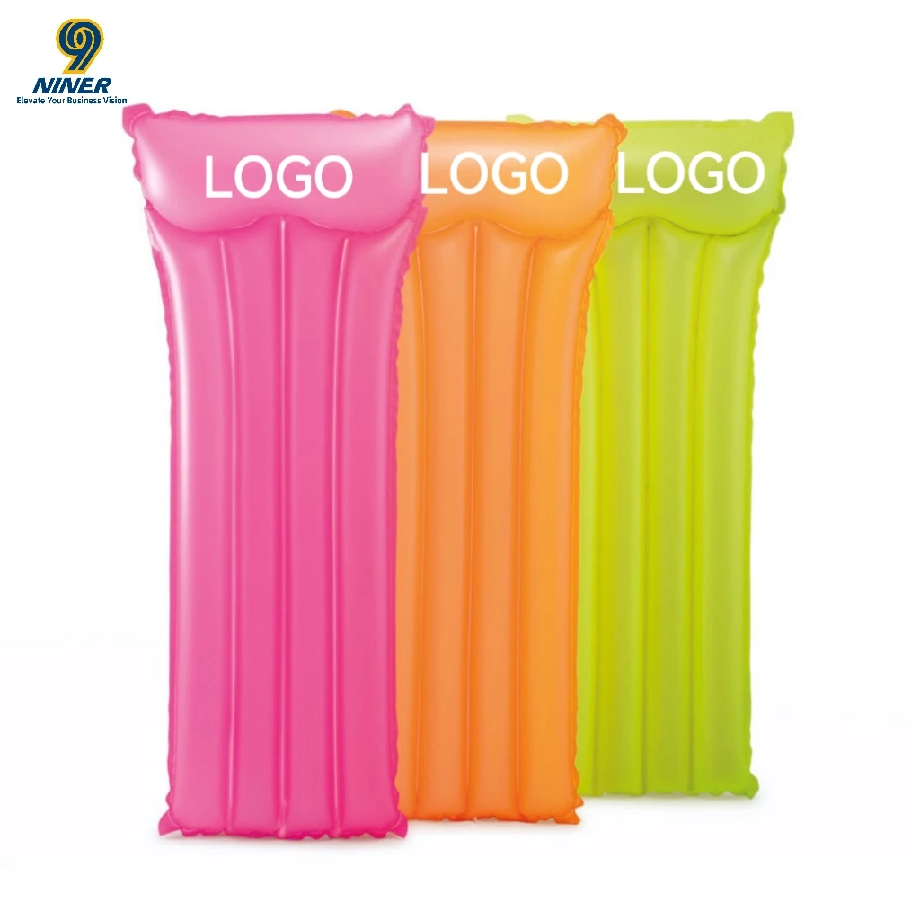 NINER9 Custom PVC Waterproof Simple Classic Long Floating Swimming Ring Inflatable Beach & Water Game Mat