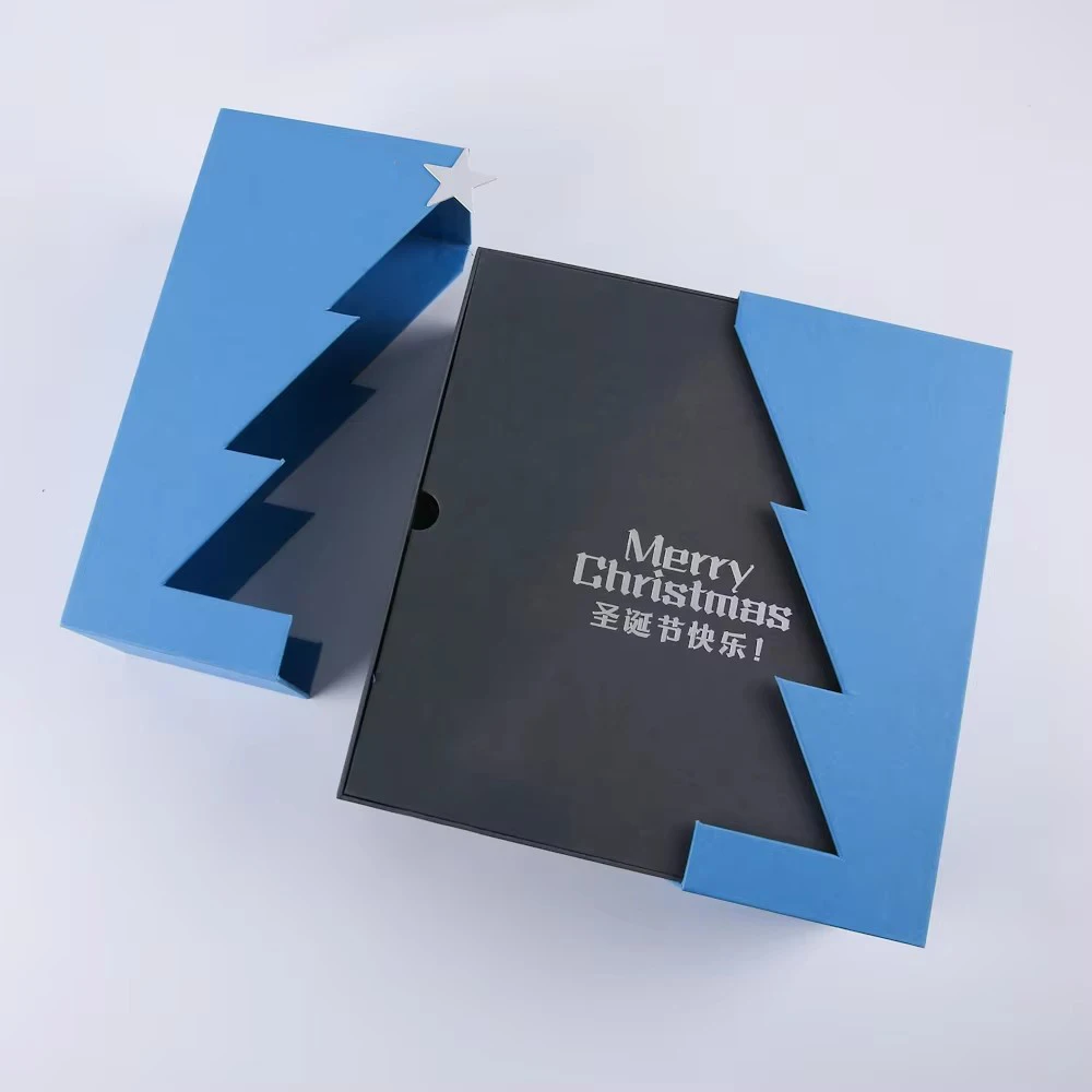 High Quality Custom logo Cardboard Paper Double Open Gift Packaging Rigid Boxes Set for Christmas Present