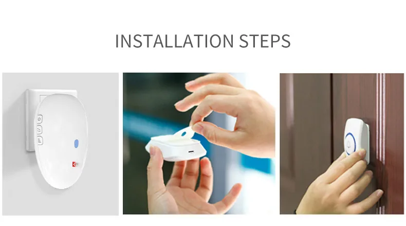 Kerui smart wireless doorbell with receiver waterproof 57 ringtones chime UK EU US Plug ring door bell