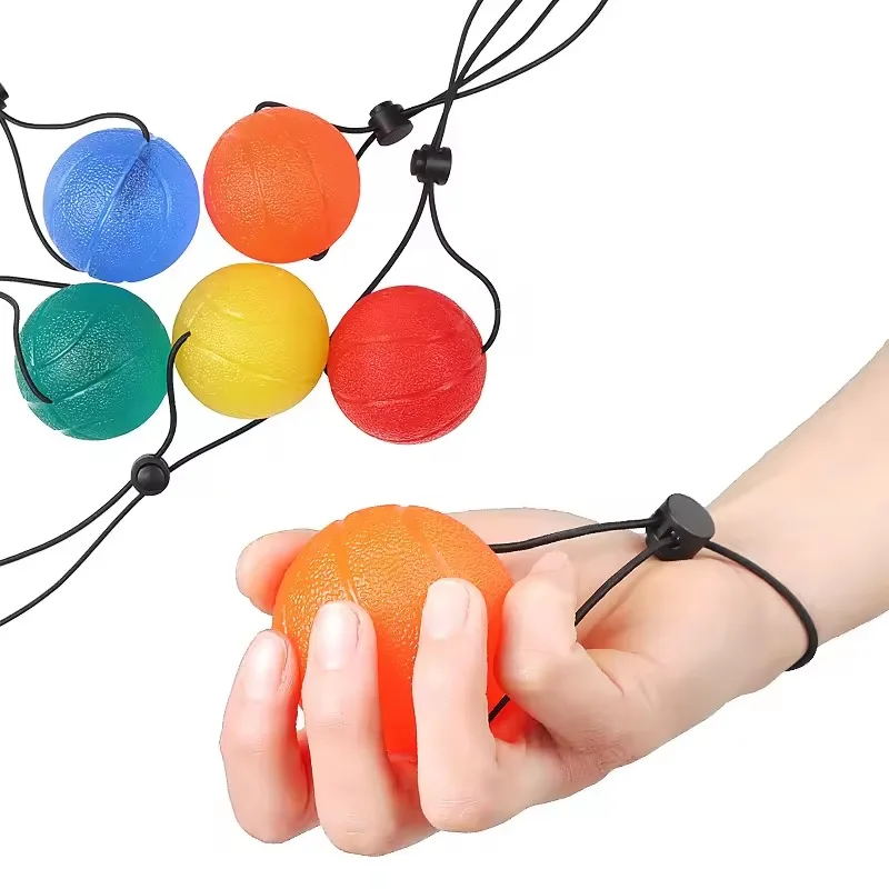 L0107 Finger Grip Exercise Elastic Cord Anti-drop Hand Strength Training  Silicone Grip Ball