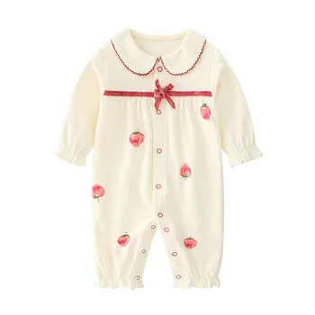 Spring Baby Jumpsuit Long Sleeve Coat Newborn Baby Rompers Boy Girl Clothes Soft Infant clothing Set for 0-12 Months