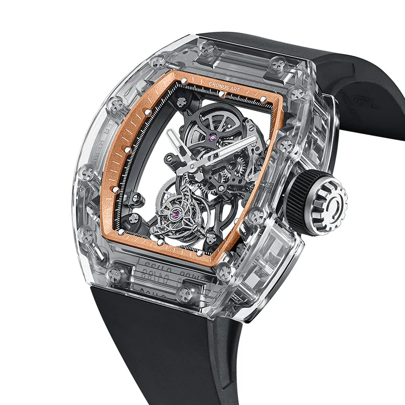 Reloj Tourbillon Simple Original con Cristal de Zafiro y