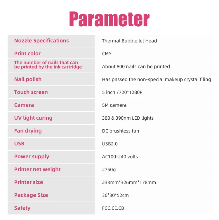 SUNWIN Nail Printer Finger DIY Print Art WIFI Automatic 3D Art Designs Finger Nails Printing Machine for Salon Use