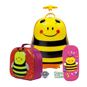 High Quality 3D EVA School Kids Lunch Bag and Kids Pencil case with Trolley Suitcase Three Pcs Set for Kids
