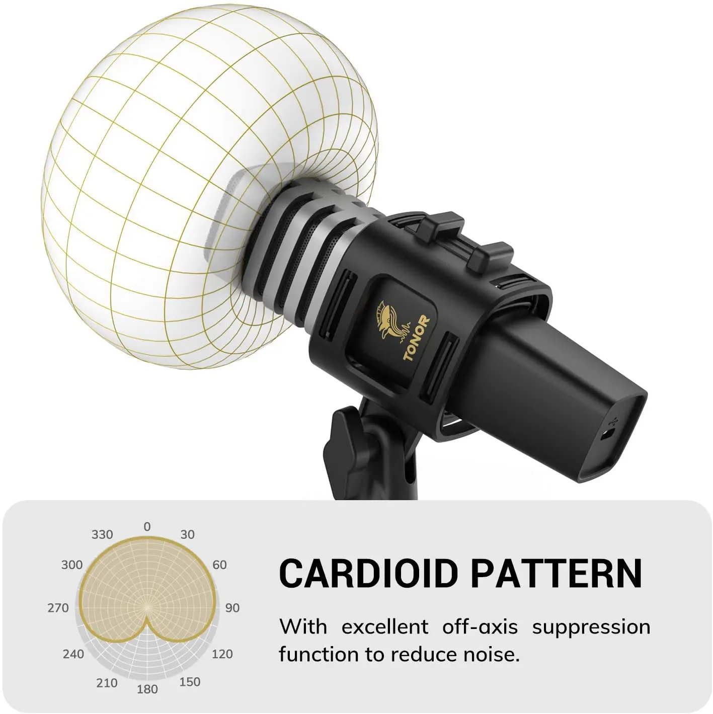2025 TONOR TC30 Cardioid Condenser Mmicrophone for PC PS4 PS5 with Tripod Stand