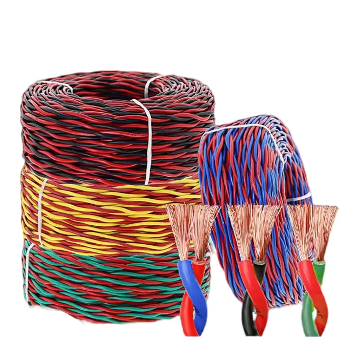 RVS Twisted Pair Flexible Cable 2 core 0.5 0.75 1 1.5 2.5mm Fireproof cable wire for lighting