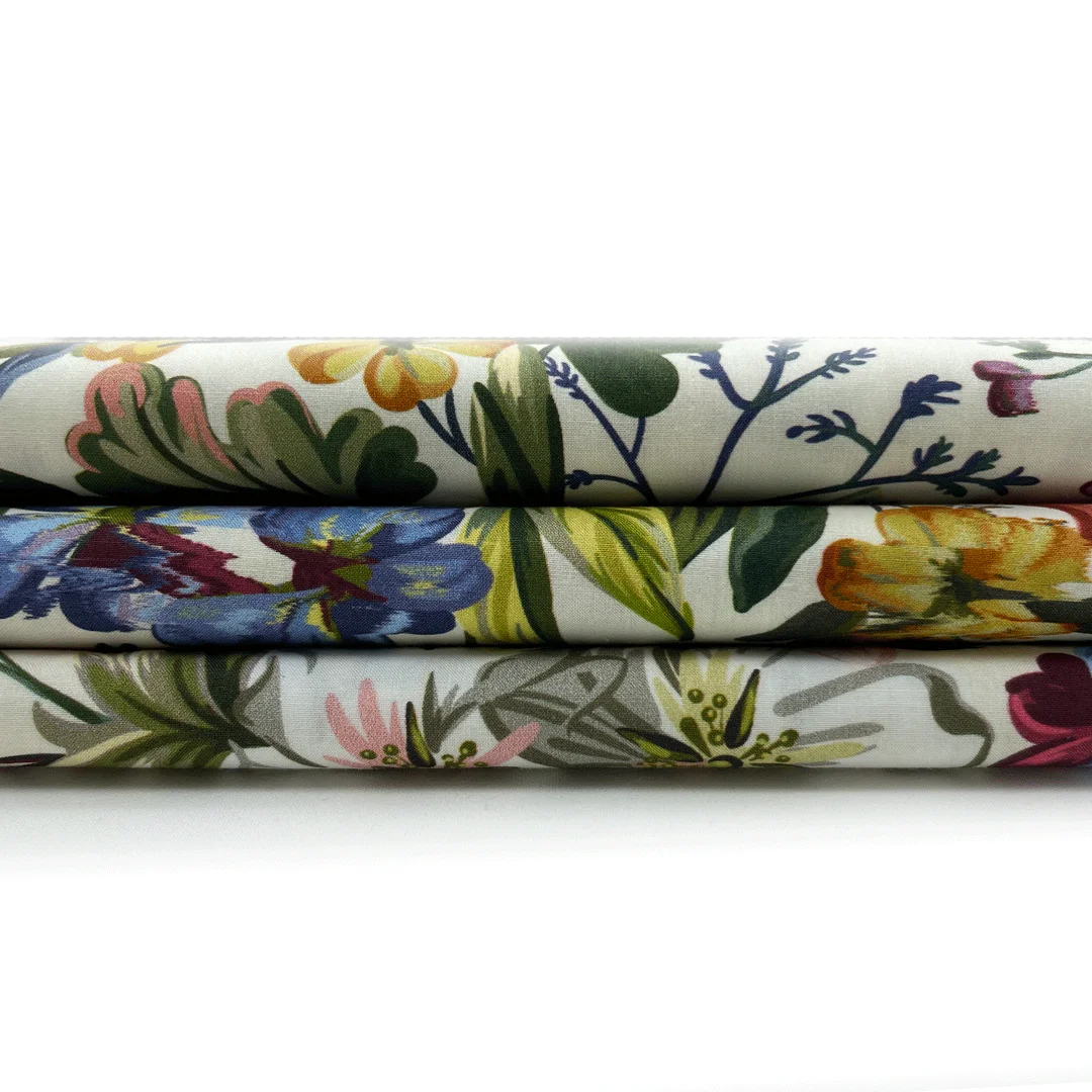 Высокое Качество No MOQ индивидуальный дизайн цифровой печати легкий 100% хлопок 60S цветочная ткань для