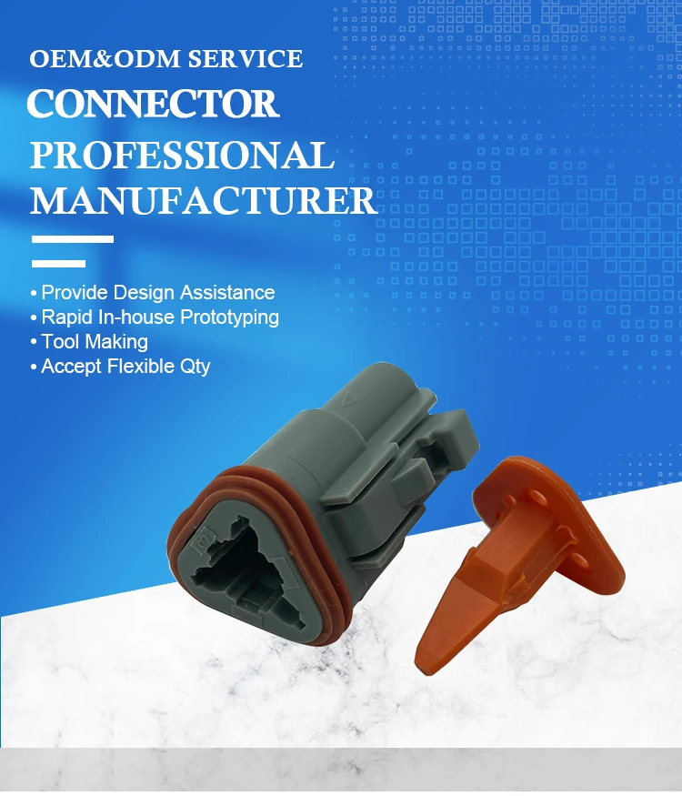 DT Deutsch06-2s three-way plug-in connector housing is used in many marine, automotive, racing and industrial applications manufacture