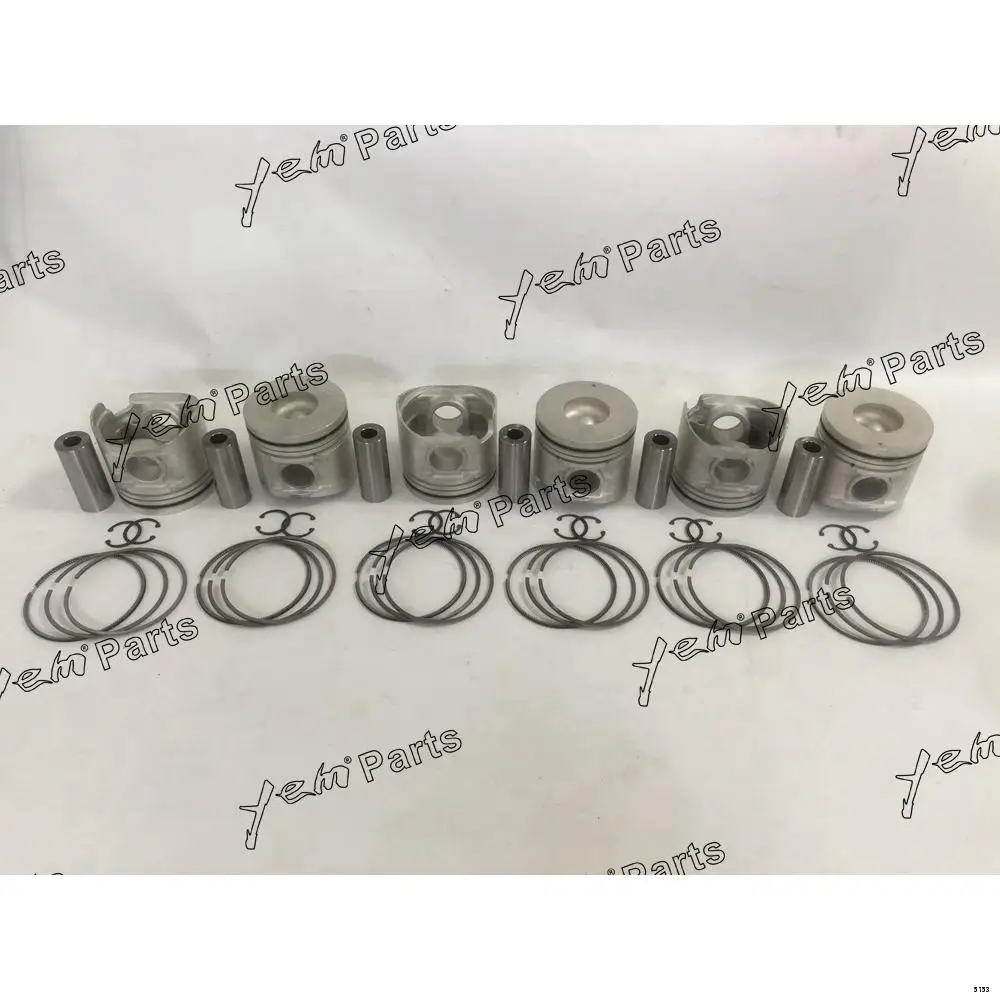 China Supplier Cylinder Piston And Piston Ring Kit For Mitsubishi 6D16 High Quality Diesel Engine Parts