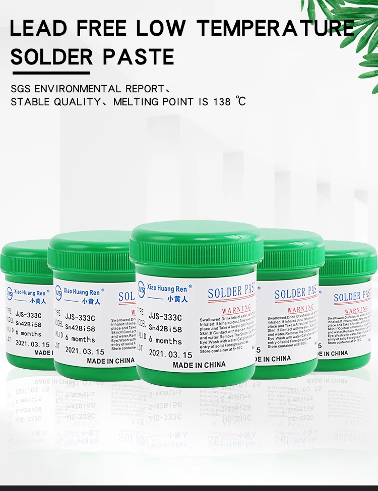 Smt Solder Paste Tin Bismuth Solder Sn42bi58 Tin Solder Paste 500g
