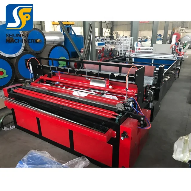 Used Manual Toilet Tissue Paper Rewinding Converting Machine With Sealing Machine