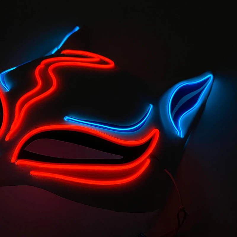 Leuchtende Led Fuchsmaske Für Damen Für Cosplay Und Partys_voghion.com