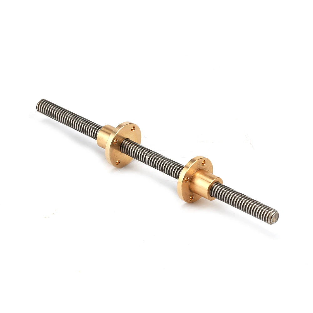8mm Diameter Left and Right Thread Tr8*8 Trapezoidal Lead Screw 4 Starts 400mm Long with Brass Nuts
