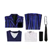 Uniforme scolastica a righe blu