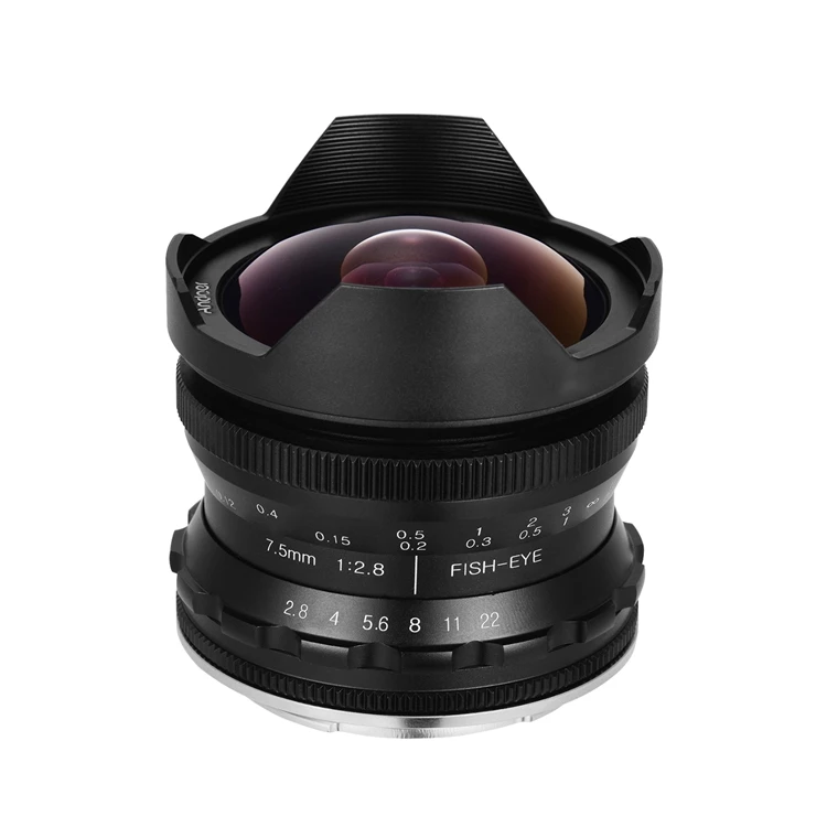 7.5mm F2.8 Manual Focus Fisheye Lens Ultra Wide Angle Large Aperture E-Mount Lens for Sony APS-C Frame