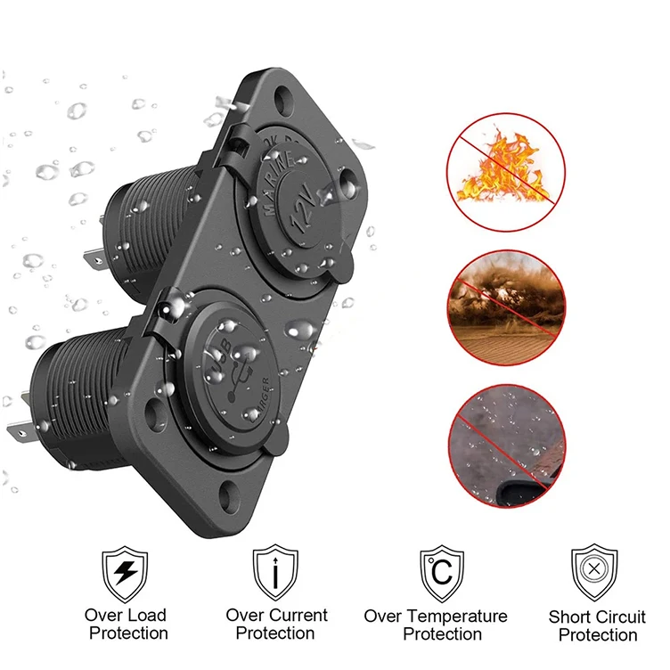 Presa Accendisigari 12v Presa USB Da 12 V Accessori Per Barche Pannello Elettrico A Spina Ricambi Camper Rimor - Foto 2