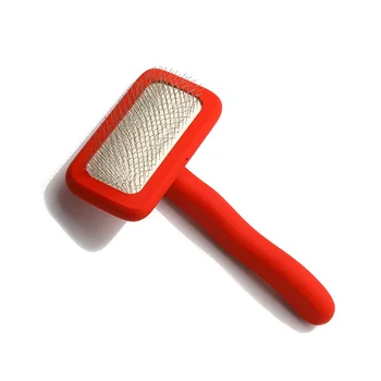 Stainless Steel Long Red Hair Grooming Comb for Cats and Dogs Wooden Handle with Air Cushion Fluffy Hair Pet Beauty Product