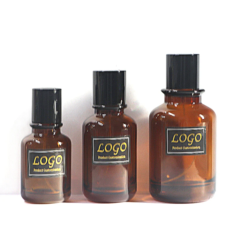 ゼユアンガラス 30ml 50ml アンバー香水ガラス瓶 プライベートラベル